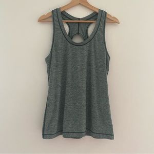 Athleta Women’s Exercise Tank Top Nitro Tank Cutout Heather Green Size M